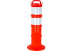 Balise de signalisation modulable Orange fluo avec deux bandes rétroréfléchissantes - 1090071