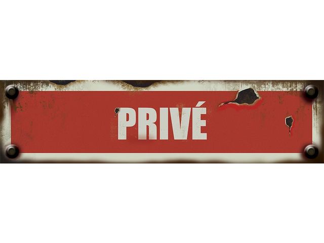 Plaquette vintage Privé - Rigide 170x45mm - 4019383