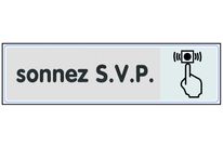 Plaquette Sonnez SVP - Plexiglas argent 170x45mm - 4321127
