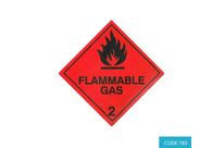 Etiquettes classe 2.1 - gaz inflammables (250 mm x 250 mm) - CODE 183