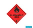 Etiquettes classe 2.1 - gaz inflammables (250 mm x 250 mm) - CODE 183