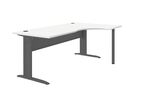 Bureau asymétrique 90° blanc 160*120/60 cm avec retour droit