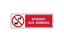 Panneau horizontal interdit aux animaux