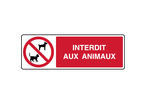 Panneau horizontal interdit aux animaux