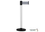 Poteau Alu Anodisé à sangle damier Noir/Blanc 3m x 100mm sur socle portable - 2700429