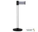 Poteau Alu Anodisé à sangle damier Noir/Blanc 3m x 100mm sur socle portable - 2700429