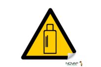 Panneau Danger présence de bouteilles de gaz - adhésif Triangle 100mm - 4231280