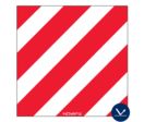 Panneau de signalisation sans œillet - Classe 1 - 480x480mm - hachuré rouge/blanc - 3341034