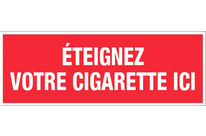 Panneau Eteignez votre cigarette - Rigide 330x120mm - 4140162