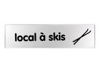 Plaquette Local à ski - Plexiglas argent 170x45mm - 4322230