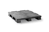 Palette Plastique RECYPAL1210RR, 1200x1000x150, plateau fermé, 3 semelles