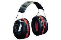 3M - Casque Antibruit Optime III Serre-tête - 34 dB - Noir Rouge - Confort &amp;amp; Protection