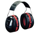 3M - Casque Antibruit Optime III Serre-tête - 34 dB - Noir Rouge - Confort &amp; Protection