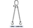 Elingue chaîne inox 2 brins - CMU 1400 kg