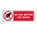 Panneau horizontal ne pas mettre les mains
