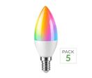 Pack de  5 - Ampoule LED Connectée Wifi E14 5.5W RGBW C37