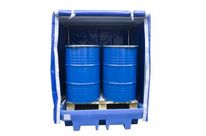 Bac de rétention fermé 4 fûts de 220 litres stockés debouts rétention 410 litres