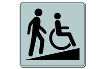 Plaquette Rampe d&amp;#039;accès - Plexiglas argent 90x90mm - 4330617