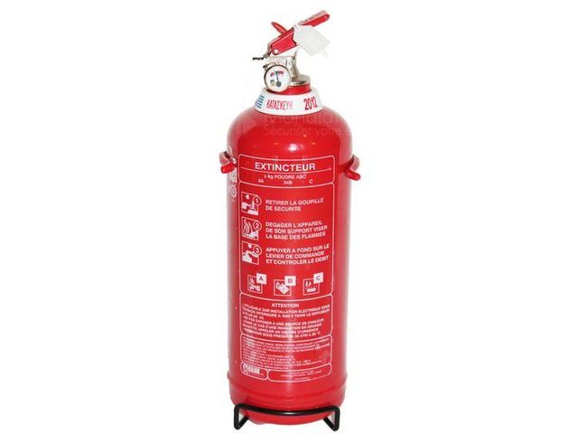 Extincteur à poudre ABC - 1 Kg Idéal voiture Norme française