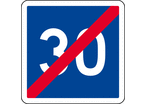 Panneau indication fin de vitesse conseillée C4b