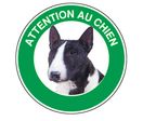 Panneau Attention au chien Bull-terrier - Rigide Ø180mm - 4040509