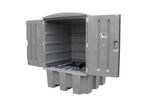 EMP - Box de stockage plastique pour fûts 1100 L - Rétention 1100 L, Résistant Acides Bases, Recyclable, Garantie 3 ans