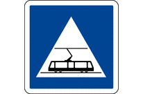 Panneau indication traversée tramways C20c