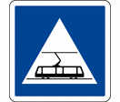Panneau indication traversée tramways C20c