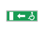 Panneau évacuation sortie de secours handicapé à gauche