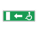 Panneau évacuation sortie de secours handicapé à gauche