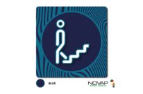 Plaquette Escalier - Design Bleu 90x90mm - 4340012