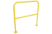Manutan Expert - Barrière de protection à platine Ø 38 mm L 1m Jaune - Acier - Extérieur - Stockage - 10 ans garantie