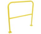 Manutan Expert - Barrière de protection à platine Ø 38 mm L 1m Jaune - Acier - Extérieur - Stockage - 10 ans garantie