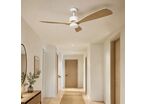 Ventilateur de Plafond LED 18W CCT Blanc et Effet Bois Foncé avec Télécommande Ø122cm
