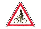 Panneau lumineux à leds danger cycliste A21
