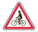 Panneau lumineux à leds danger cycliste A21