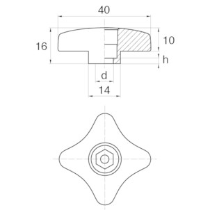 Corps plastimont à 4 branches CO 185 - Visserie