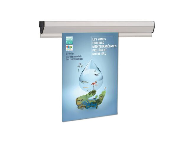 Rail Affichage GRIP'DOC 07 cm Gris clair