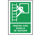 Panneau d'évacuation vertical fenêtre de secours échelle