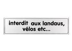 Plaquette Interdit aux landaux, vélos... - Plexiglas argent 170x45mm - 4320731
