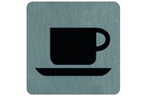 Plaque de porte Café Buffet - Aluminium brosse 100x100mm - 4384061