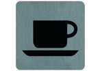 Plaque de porte Café Buffet - Aluminium brosse 100x100mm - 4384061