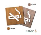 Plaquettes de porte 90x90mm - Interdiction de fumer - Wood 