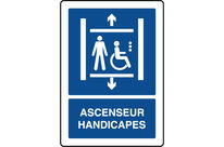 Panneau d&amp;#039;information vertical ascenseur handicapé 