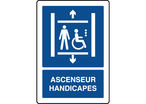 Panneau d'information vertical ascenseur handicapé 