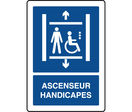 Panneau d'information vertical ascenseur handicapé 