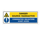 Panneau 2 symboles danger source radioactive