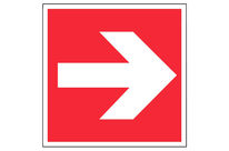 Panneau Flèche rouge - Rigide 200x200mm - 4220314