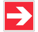 Panneau Flèche rouge - Rigide 200x200mm - 4220314