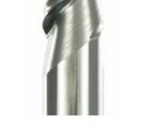 Fraise 2 dents, série normale, queue cylindrique, coupe au centre, hélice à 55°